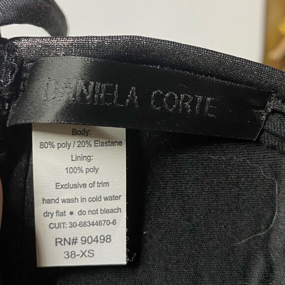 Daniela Corte Bikini Top Shiny Black nwot - Picture 5 of 6